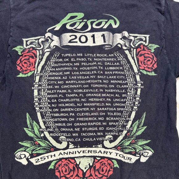 Poison 25th Anniversary Tour Concert T-shirt Black Small Adult - Picture 4 of 4